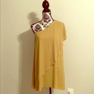 Coveted clothing, lime green one shoulder dress